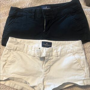 American Eagle Outfitters High Waist Black and Cream Shorts